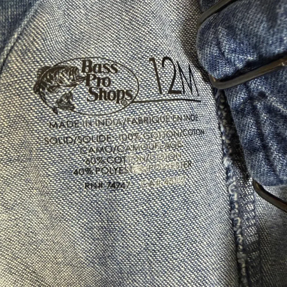 Bass Pro Shops Overall Boys 12-18 Months Blue Denim One-Piece Adjustable Strap